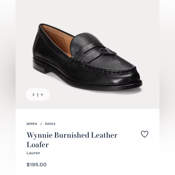 Lauren Ralph Lauren | Wynnie Burnished Leather Loafer | New | Size 9.5 B - Picture 9 of 12